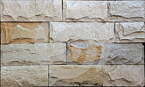 Stone wall texture,travertine tiles facing stone photo