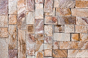 Stone wall texture, travertine tiles facing photo