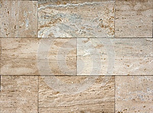 Stone wall texture, travertine tiles facing