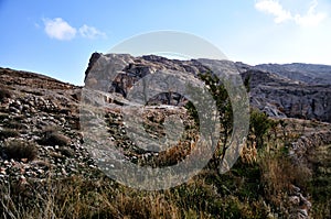 Stone wall and View at Maaloula photo