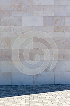 Stone wall and walkway in the shade, Backgrounds