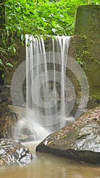 Stone wall waterfall