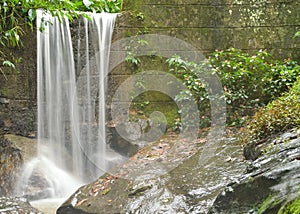 Stone wall waterfall