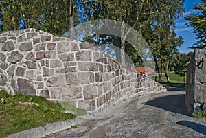 Stone walls at fredriksten fortress in halden