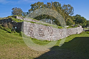 Stone walls at fredriksten fortress (outer walls)