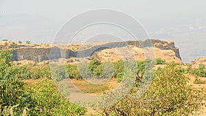 The Stone Walls Of Lohagad Fort (Tatabandhi) Built For Protection