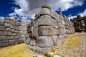 The stone walls of Sacsayhuaman. Cusco, Peru