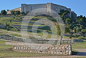 Stone walls at Sohail castle Fuengirola photo