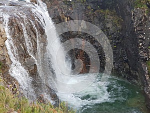Stone waterfall in Mountain view piont