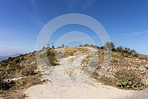 Stone way to a hill