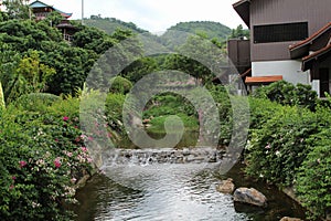 Stone weir on a stream