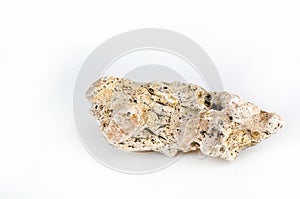 Stone on white background, Natural stone with aging