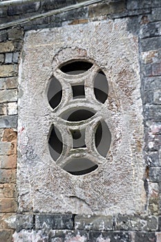 Stone window decoration of ancient Chinese buildings