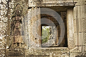 Devata and Window, Bayon Temple, Angkor Wat, Cambodia