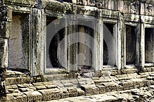 Stone window in Phimai historical park, Nakhon Ratchasima, Thailand