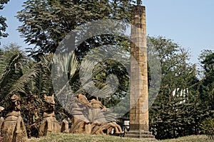Stone Zero Milestone,monument built by British during the Great Trigonometrical Survey of India