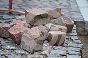 stoned cobbles for road paving construction