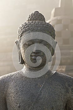Stoned image of Buddha at Borobudur