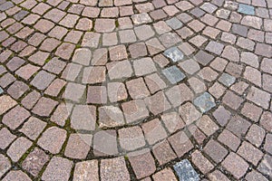 Stoned pavement with a circular pattern