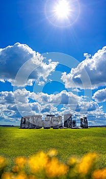 Stonehenge with dramatic sky in England