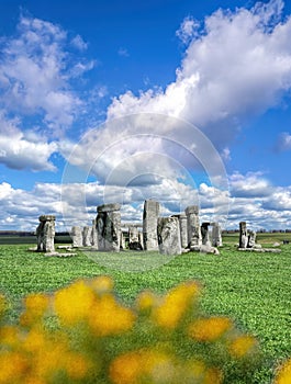 Stonehenge with dramatic sky in England