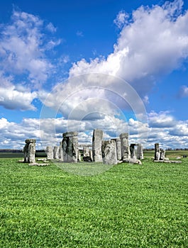 Stonehenge with dramatic sky in England