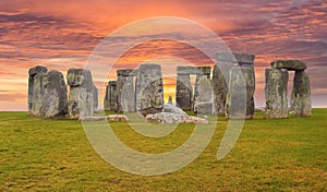 Stonehenge England Sunset Sky