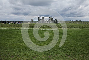 Stonehenge - green meadows.