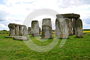 Stonehenge monoliths on a bright day