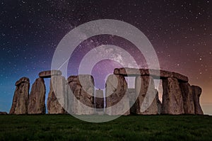 Stonehenge at Night Under a Galaxy of Stars