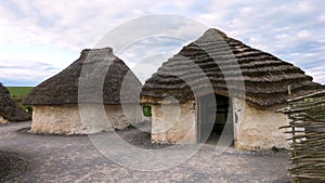 Stonehenge prehistoric monument, Stonehenge Neolithic Houses Exhibition - Salisbury, England