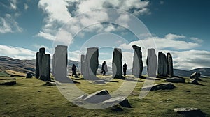 Stonehenge Scotland: Cinematic Sets With Dreamlike Figures In 8k Resolution
