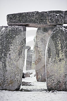 Stonehenge in the snow
