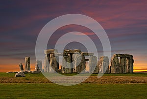 Stonehenge at sunset photo