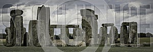 Stonehenge text over picture of Stonehenge, England