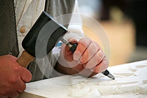 Stonemason at work