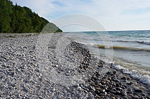 Stones along the Shoreline of Lake Michigan