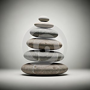 Stones arranged vertically from largest at the bottom to smallest at the