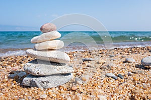 Stones balance and wellness retro spa concept, inspiration, zen-like and well being tranquil composition.