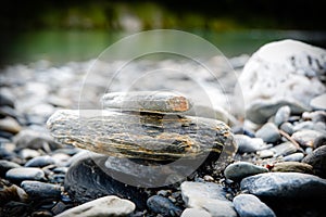 Stones balance and wellness retro spa concept, peaceful and unique inspiration, zen-like and well being tranquil composition