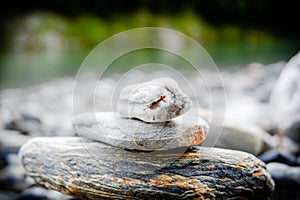 Stones balance and wellness retro spa concept, peaceful and unique inspiration, zen-like and well being tranquil composition