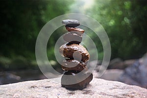 Piedras a balneario en cascada Bosque 