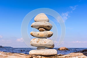 Stones balanced of each other