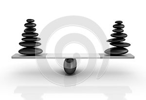 Stones Balancing on a Seesaw