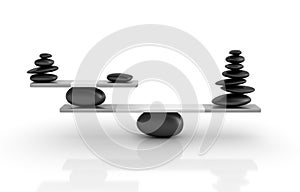 Stones Balancing on a Seesaw