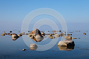 The stones into the Baltic sea on beauty horison