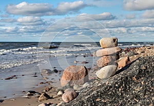 Stones on the Baltic Sea coast