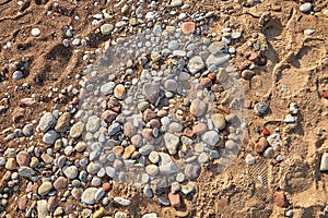 Stones at Baltic sea shore in Liepaja, Latvia