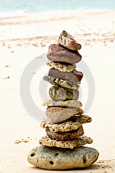 Stones on the beach - wellbeing