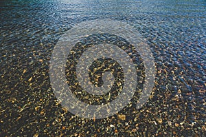 Stones on the bottom of the sea. photo